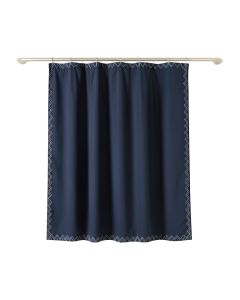 Ridge Edge Shower Curtain Hanging Flat From A Plain Rod - Navy (synthetic illustration; no displayed measurements)