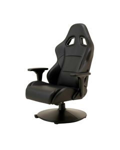 Inbox Zero Adjustable Reclining Faux Leather Swiveling Pc & Racing Game Chair With Footrest In Black