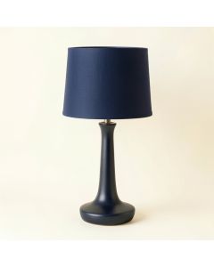 Olive Brook Table Lamp With A Plain Fabric Shade - Navy (synthetic illustration; no displayed measurements)