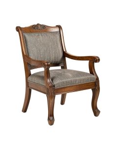 Kara Solid Wood Queen Anne Back Dining Chair In Antique Brown With Gray Undertones