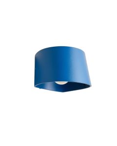 Dawn Crest Wall Sconce Mounted On A Plain Wall - Blue