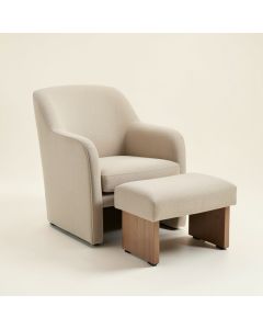 Lucea 25.5 '' Wide Barrel Chair And Ottoman (synthetic illustration; no displayed measurements)