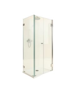 Quatra Lux 46.38 '' X 72 '' Hinged Frameless Shower Door With Clear Max Technology