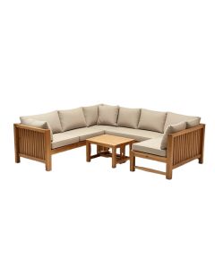 Zaina Outdoor 8 Piece Teak Sectional Seating Group With Cushions