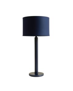 Hazel Brook Floor Lamp With A Plain Fabric Shade - Navy