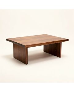 Cutshaw Mid-Century Modern Walnut Finished Coffee Table (synthetic illustration; no displayed measurements)