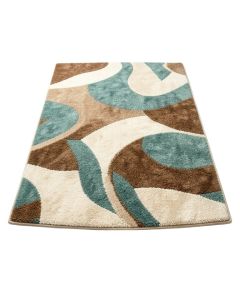 Kinde Abstract Beige/Brown/Teal Indoor / Outdoor Area Rug