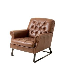 33.75 '' Wide Tufted Top Grain Leather Lounge Chair