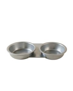 Hill Crossing Pet Feeding Stand With Two Plain Empty Bowls - Gray (synthetic illustration; no displayed measurements)
