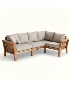 Brunswick 5 Piece Teak Sofa Seating Group With Cushions (synthetic illustration; no displayed measurements)