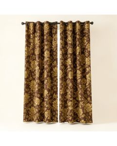 Broadridge Ethnic Universe Icon Asian Spiritiual Culture Vintage Floral Motif Graphic Print & Text Semi-Sheer Rod Pocket Curtain Panel (synthetic illustration; no displayed measurements)