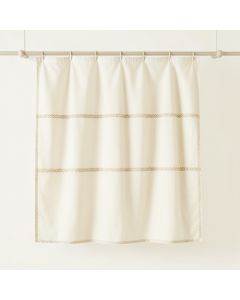 Maple Falls Shower Curtain Hanging Flat From A Plain Rod - Cream (synthetic illustration; no displayed measurements)