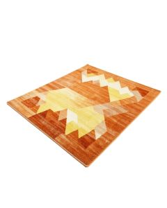 Geometric Ombre Orange Area Rug