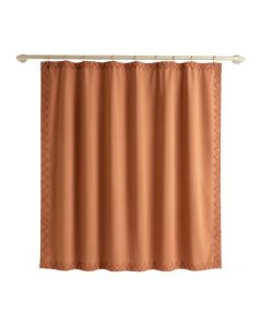 Linden Edge Shower Curtain Hanging Flat From A Plain Rod - Terracotta (synthetic illustration; no displayed measurements)