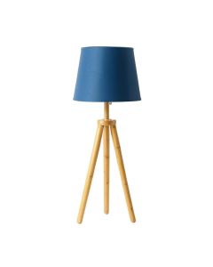 Vale Bend Floor Lamp With A Plain Fabric Shade - Blue (synthetic illustration; no displayed measurements)