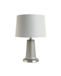 Field Bridge Table Lamp With A Plain Fabric Shade - Gray