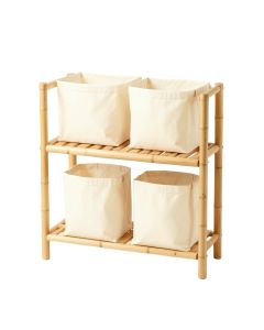 Wren Crest Laundry Sorting Station With Plain Removable Bags - Cream