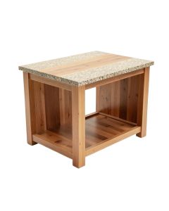 Sydney Kitchen Island With Granite And Wood Top (synthetic illustration; no displayed measurements)