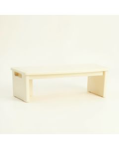 Stone Arc Narrow Outdoor Storage Bench - Ivory (synthetic illustration; no displayed measurements)