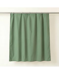 Wren Edge Shower Curtain Hanging Flat From A Plain Rod - Green (synthetic illustration; no displayed measurements)