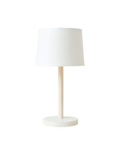 Stone Branch Table Lamp With A Plain Fabric Shade - White