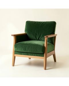 Rowan Crest Upholstered Armchair - Green (synthetic illustration; no displayed measurements)
