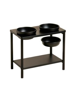 Lake Crossing Pet Feeding Stand With Two Plain Empty Bowls - Black (synthetic illustration; no displayed measurements)