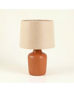 Birch Brook Table Lamp With A Plain Fabric Shade - Terracotta (synthetic illustration; no displayed measurements)