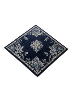 Thelonius Floral Tufted Wool Navy Blue Area Rug