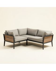Woodsen Patio Sectional With Cushions (synthetic illustration; no displayed measurements)