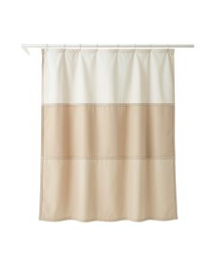 Pine Crest Shower Curtain Hanging Flat From A Plain Rod - Beige (synthetic illustration; no displayed measurements)