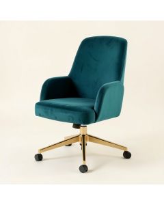 Velvet Swivel Desk Chair with Arms (synthetic illustration; no displayed measurements)