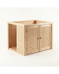 Flint Bend Empty Furniture-Style Litter Enclosure - Beige (synthetic illustration; no displayed measurements)
