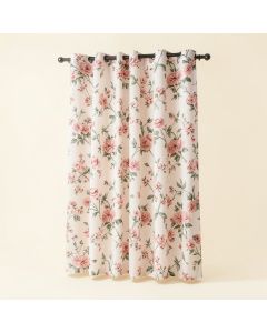 La Petite Hidden Fleur Floral Semi-Sheer Tab Top Curtain Panel (synthetic illustration; no displayed measurements)