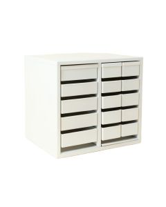 Clay Dell Small-Parts Storage Drawer Cabinet - White (synthetic illustration; no displayed measurements)