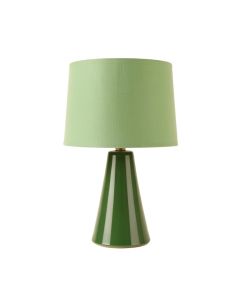 Willow Bridge Table Lamp With A Plain Fabric Shade - Green
