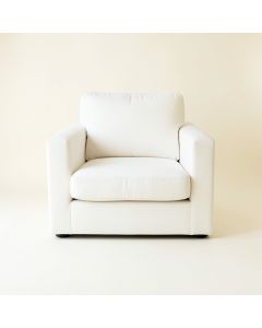 Maple Edge Upholstered Armchair - White (synthetic illustration; no displayed measurements)