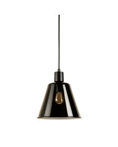 Oak Bend Pendant Light Suspended From One Plain Cable - Black (synthetic illustration; no displayed measurements)