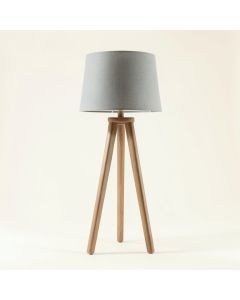 Fern Brook Floor Lamp With A Plain Fabric Shade - Gray (synthetic illustration; no displayed measurements)