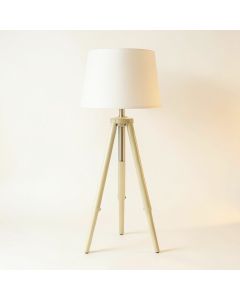 Cliff Branch Floor Lamp With A Plain Fabric Shade - Ivory (synthetic illustration; no displayed measurements)