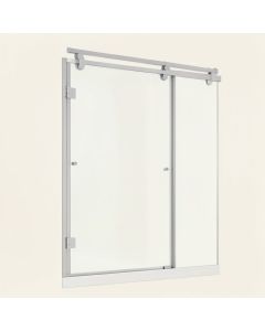Mirage-X 56 '' W X 60 '' H Single Sliding Semi-Frameless Tub Door With Clearmax™ Technology (synthetic illustration; no displayed measurements)