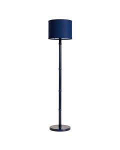 Rowan Bluff Floor Lamp With A Plain Fabric Shade - Navy (synthetic illustration; no displayed measurements)