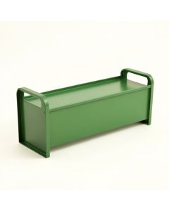 Pine Crossing Narrow Outdoor Storage Bench - Green (synthetic illustration; no displayed measurements)