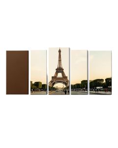 Paris Eiffel Tower Paris Postcard Design 5 Piece Wall Art On Wrapped Canvas Set