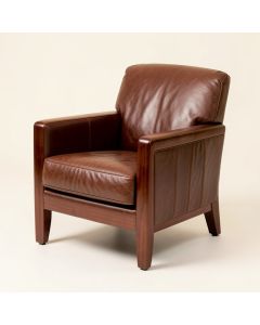 29.33 '' Wide Top Grain Leather Armchair (synthetic illustration; no displayed measurements)
