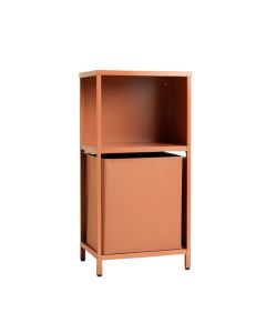 Ash Crest Freestanding Pull-Out Hamper Cabinet - Terracotta