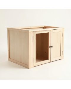 Juniper Brook Empty Furniture-Style Litter Enclosure - Beige (synthetic illustration; no displayed measurements)