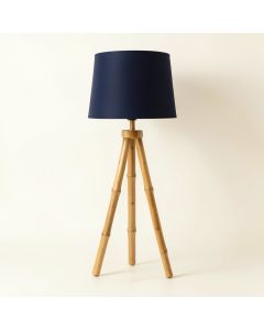 Cedar Bend Floor Lamp With A Plain Fabric Shade - Navy (synthetic illustration; no displayed measurements)