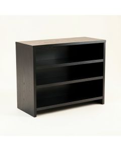 Olive Arc Low Bookcase - Black (synthetic illustration; no displayed measurements)