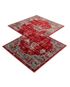Chan Abstract Red/Gray Area Rug